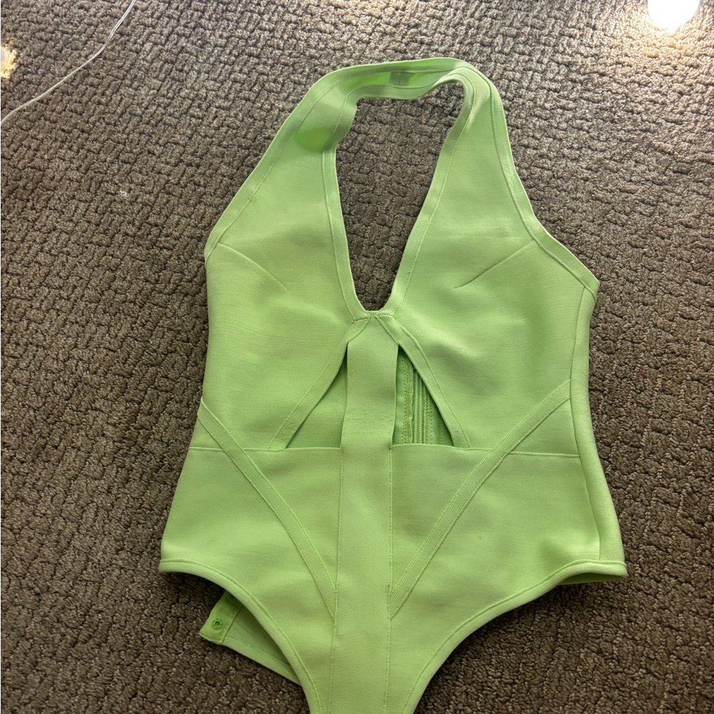 PrettyLittleThing Lime Green Bodysuit